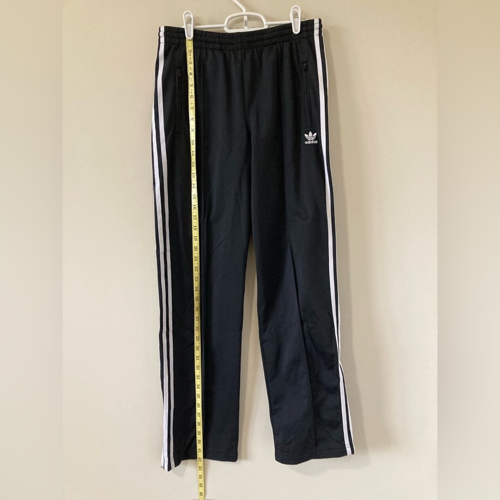 ADIDAS Mens Sz M Joggers Jogging Training Pants Black w/ White Stripes Stretch - Picture 3 of 13